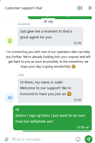  Live Chat with Human Agent in English